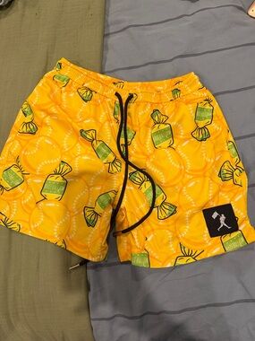 Yellow Candy & Baseball Print Baseballism Shorts